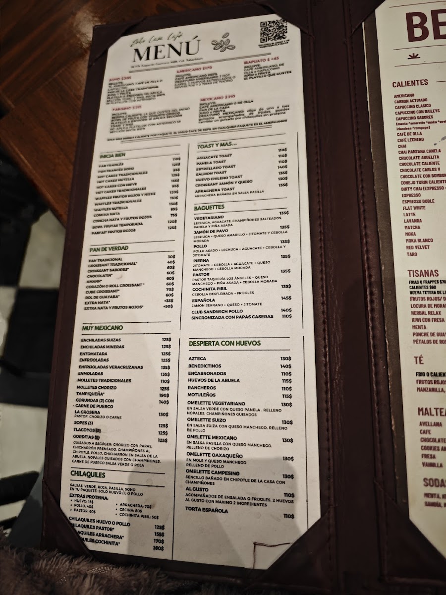 SOHO Casa Café Menu - Image 1